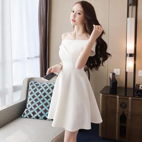 Forest style pleated chiffon dress