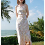 Sakura camisole dress with tie up waist long skirt