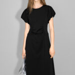 French pleated slimming elegant dress