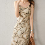 Spring/Summer New Women's Light Luxury Marble Texture Dress