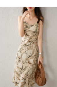 Spring/Summer New Women's Light Luxury Marble Texture Dress