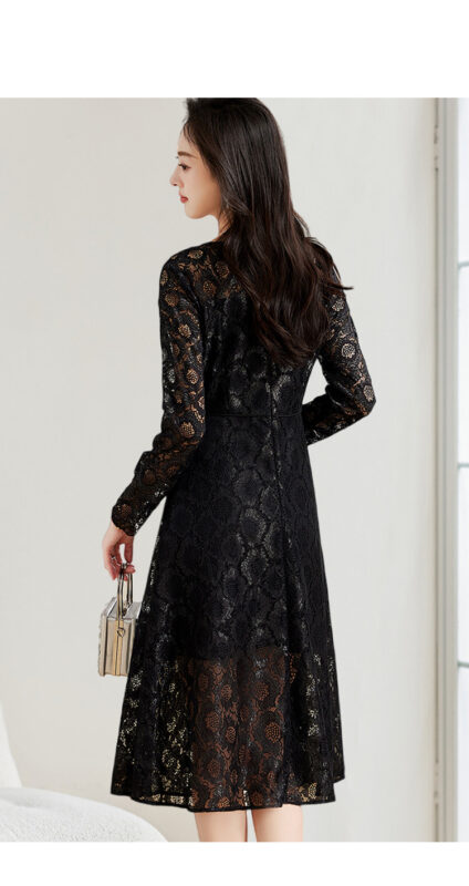 Exquisito vestido de cintura cerrada