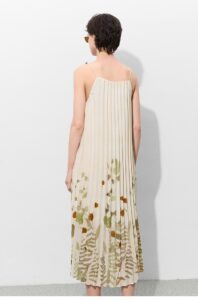 Holiday style printed camisole dress 2025 summer new mid length dress