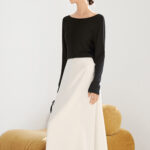 French satin skirt