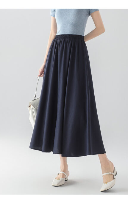 Hepburn style high-end umbrella skirt A-line pleated skirt