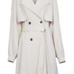 25 year spring suit lapel double breasted trench coat, fashionable waist cinched coat