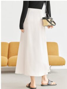French satin skirt