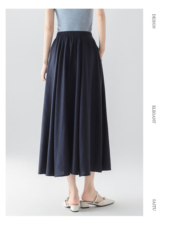 Hepburn style high-end umbrella skirt A-line pleated skirt