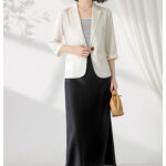 Spring and summer thin lace trimmed fishtail skirt