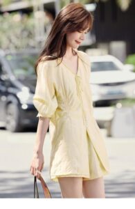 Holiday lazy atmosphere loose shirt shorts set