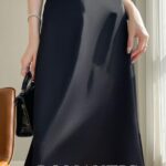 Satin solid color skirt