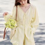 Holiday lazy atmosphere loose shirt shorts set