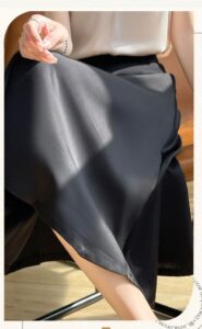 Satin solid color skirt