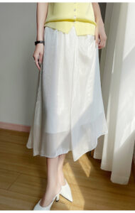 Flowing gold yarn fashionable versatile skirt