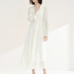 25 year spring long French A-line dress
