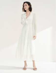 25 year spring long French A-line dress