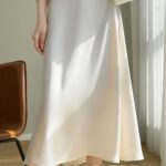 Smooth satin skirt