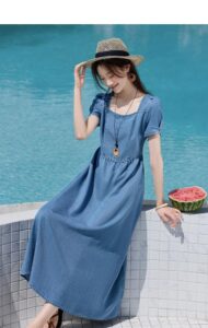 MOHO&MO Classic Summer Long Denim Dress