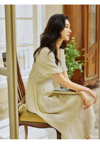 La Chapelle 2025 Bubble Sleeve Waist Dress