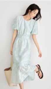 White Duibai Romantic Jacquard Dress