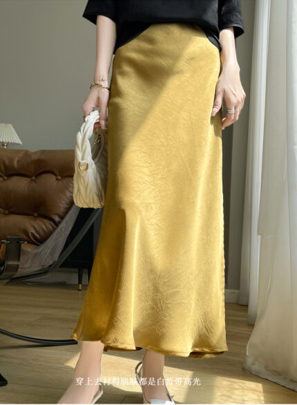 Satin floral fish tail skirt
