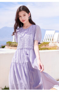 X. YING vacation style vest+dress two-piece set