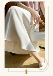 Smooth satin skirt