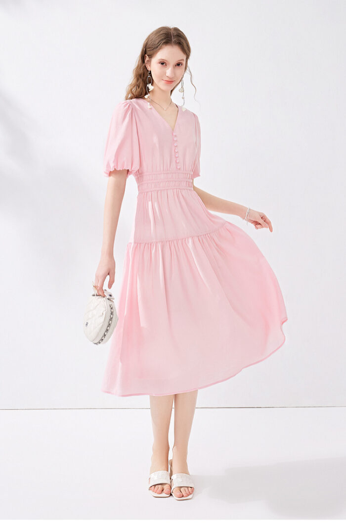 CHIU · SHUI Gentle and Sweet Wind V-neck Dress