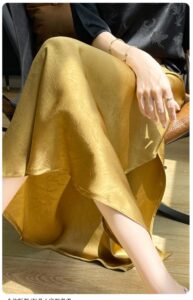 Satin floral fish tail skirt