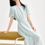 White Duibai Romantic Jacquard Dress
