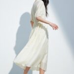 Leisure summer new V-neck tea break dress slimming dress for women