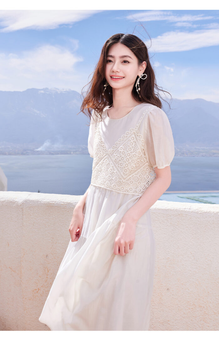 X. YING vacation style vest+dress two-piece set