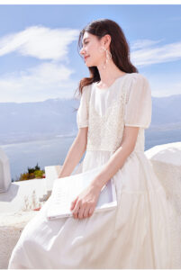 X. YING vacation style vest+dress two-piece set