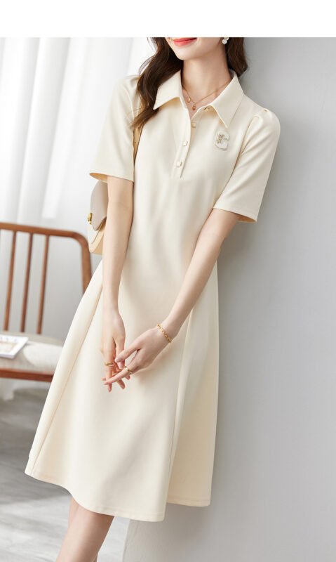 Vestido de cuello de camisa clásico sentubila