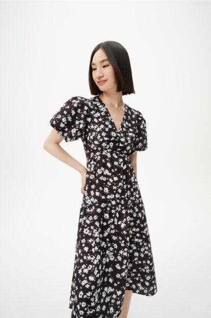LILY Lazy Bubble Sleeve Dress
