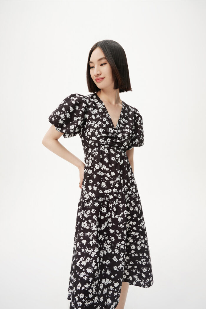 LILY Lazy Bubble Sleeve Dress