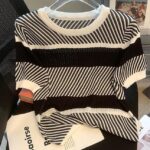 HQMOMO chic high-end ice silk knitted sweater T-shirt