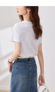 LICI Mulberry Silk Skincare U Neck T-shirt Women's Short Sleeve