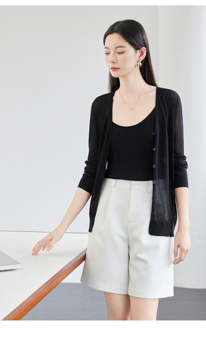 OSA Spring/Summer New Ice Silk Knitted Sweater Shawl