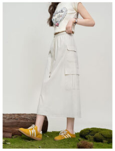 2025 new high waisted workwear half skirt split skirt