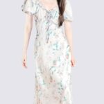 MeetMetro mid length French printed dress