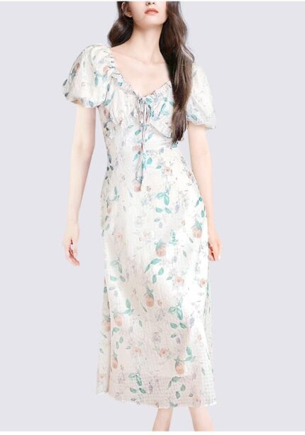 MeetMetro mid length French printed dress