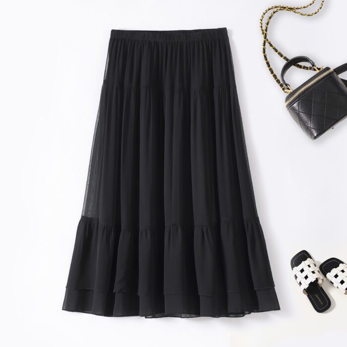 SAITU 100% Mulberry Silk Half Skirt