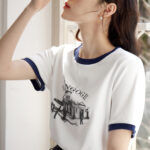 Duibai architectural contrasting printed short sleeved T-shirt