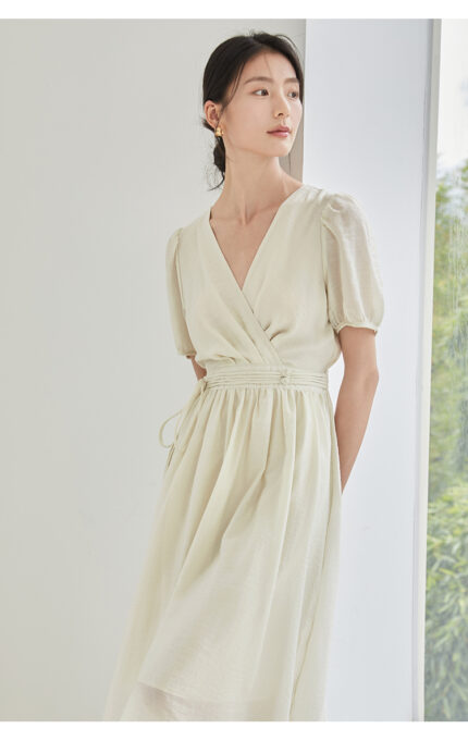 V-neck dress women's new summer dress casual versatile dress