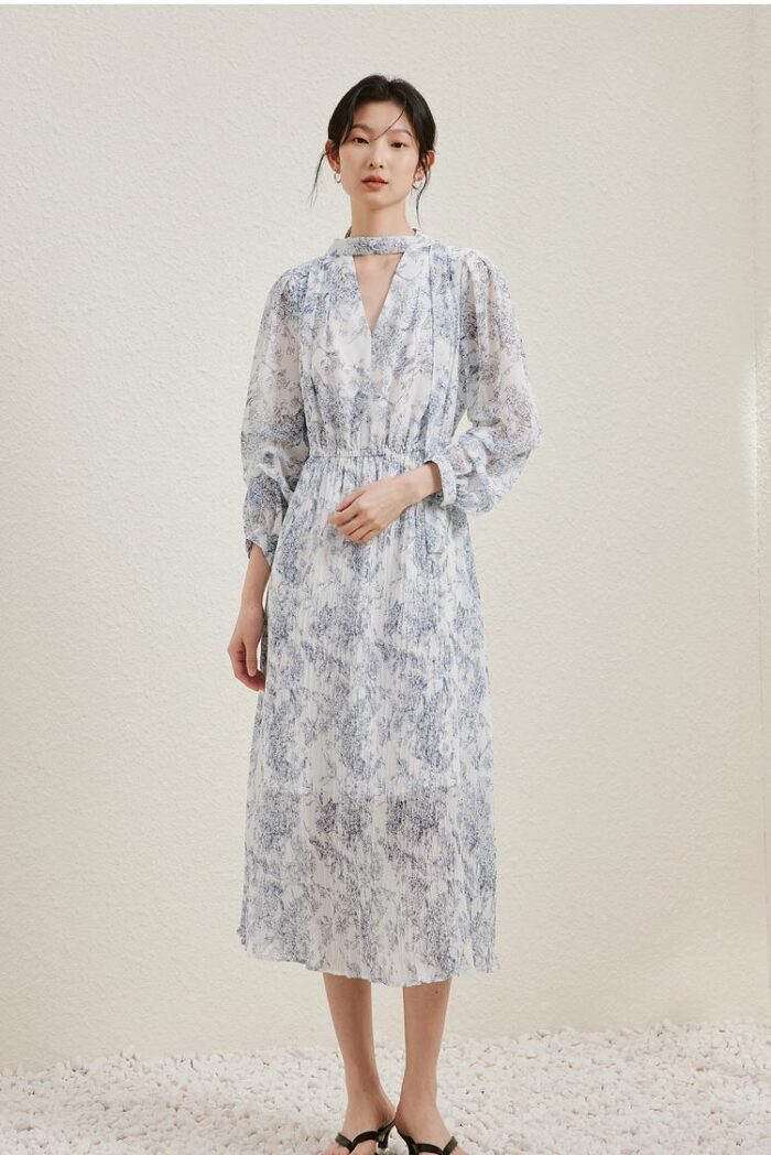 V-neck dress, short, medium to long, elegant half skirt