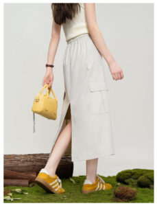 2025 new high waisted workwear half skirt split skirt