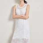 YIGUE 2025 Summer Simple and Fashionable Lace Vest Skirt