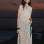 TOYOUTH imitation linen hollow dress