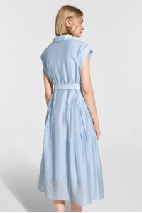 Biselena sleeveless shirt, long skirt, lapel dress